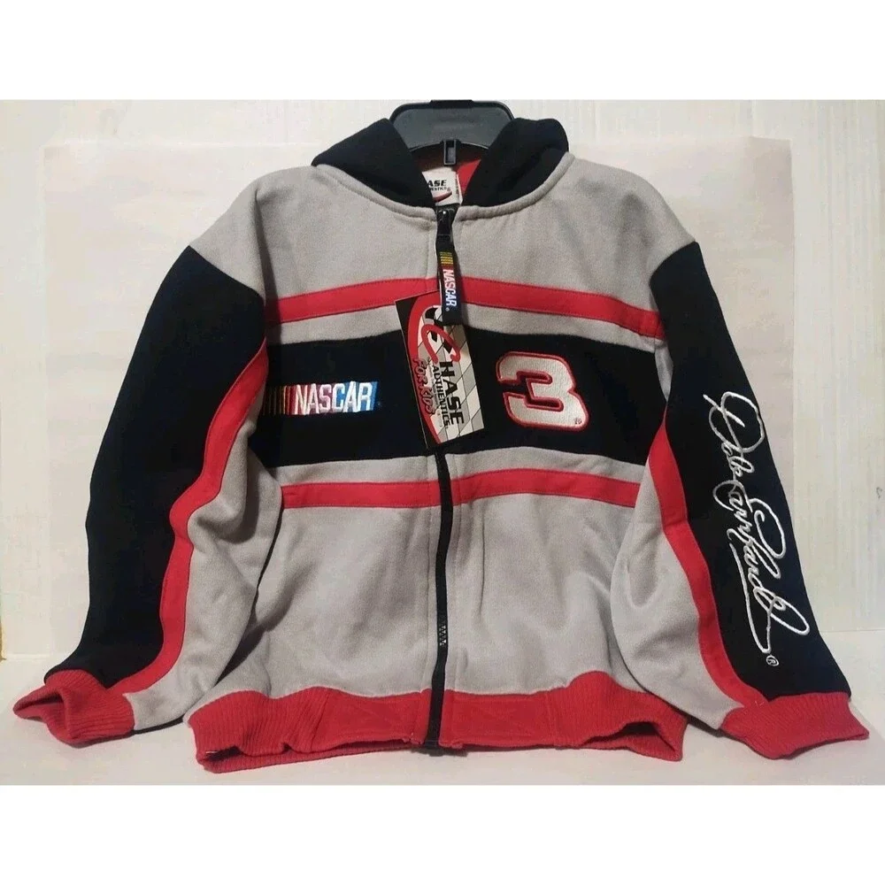 Vintage Dale Earnhardt Zip Up Sweater Youth (5/6) Chase Authentics NASCAR - NWT!